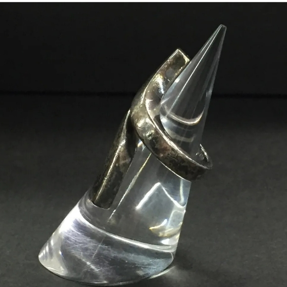 GUCCI G Logo Silver 925 Bent Ring ISO sz:47  /6Q0159 - Picture 2 of 8